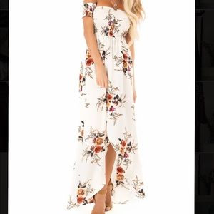 Boutique off the shoulder floral dress